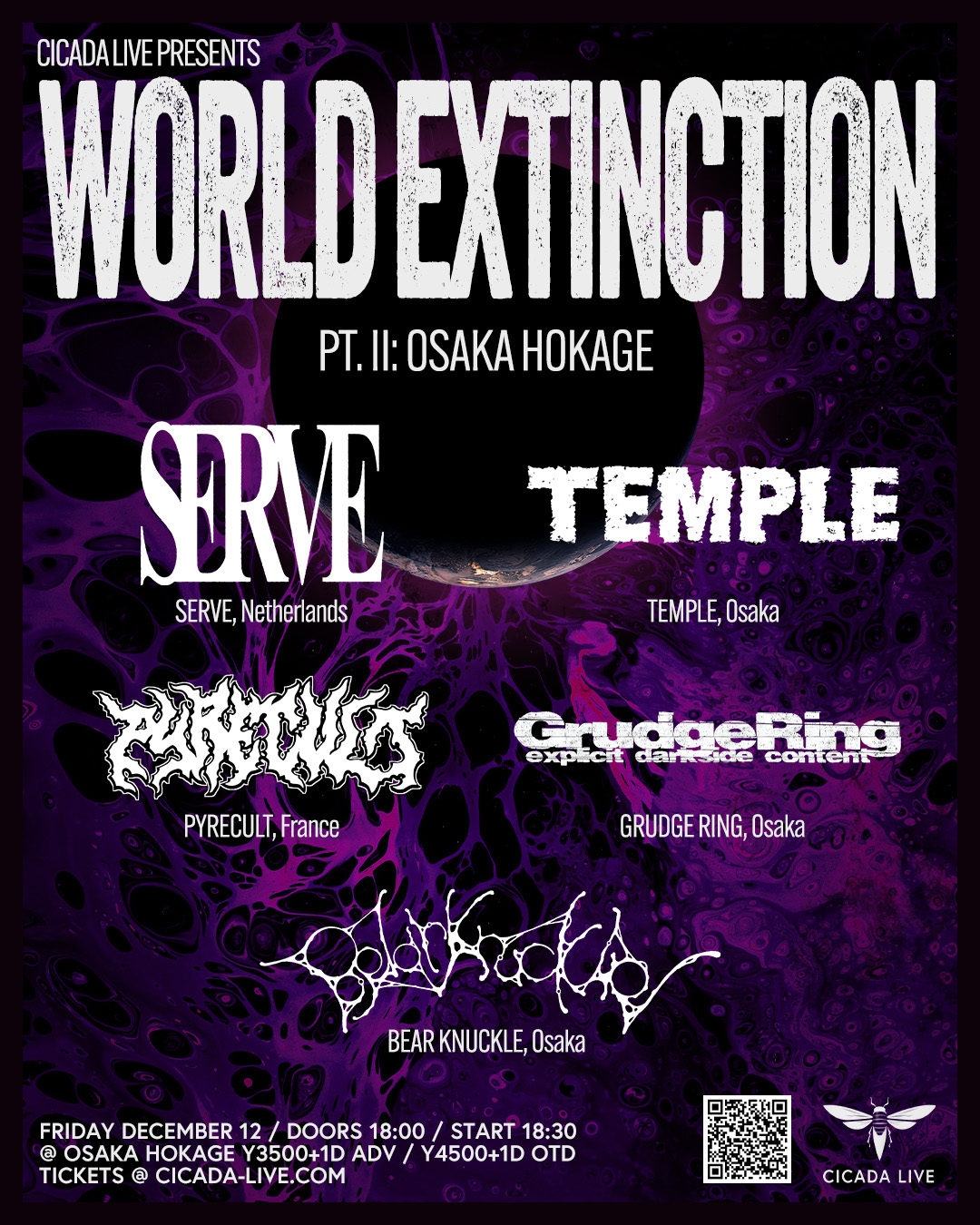 WORLD EXTINCTION Pt. II – Osaka HOKAGE [ADV TICKETING CLOSED 前売